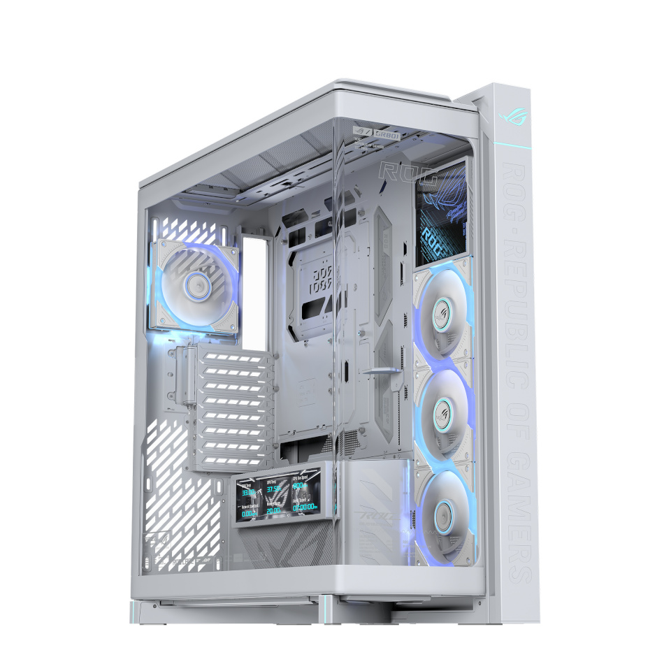 Asus korpus ROG Cronox GR801 CURVE TG ARGB valge Edition (valge, Panorama-Glas Design)