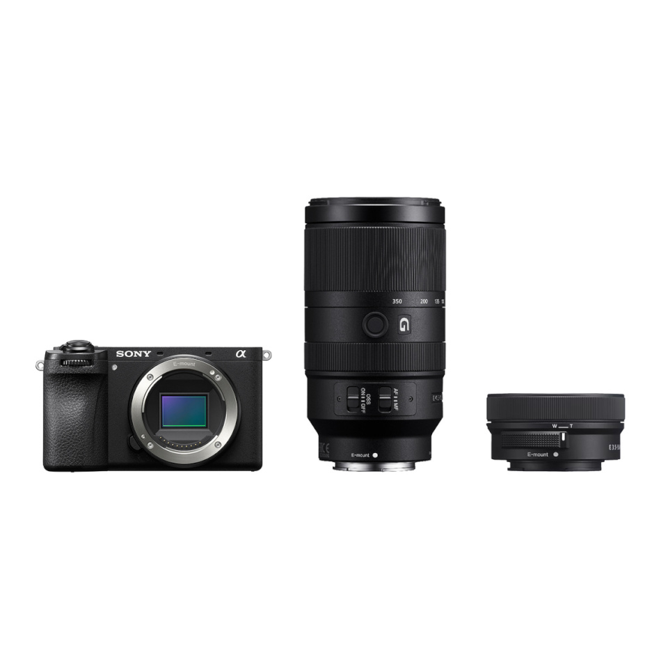 Sony Alpha ILCE-6700+SEL1650II+SEL70350G must, kaamerakomplekt