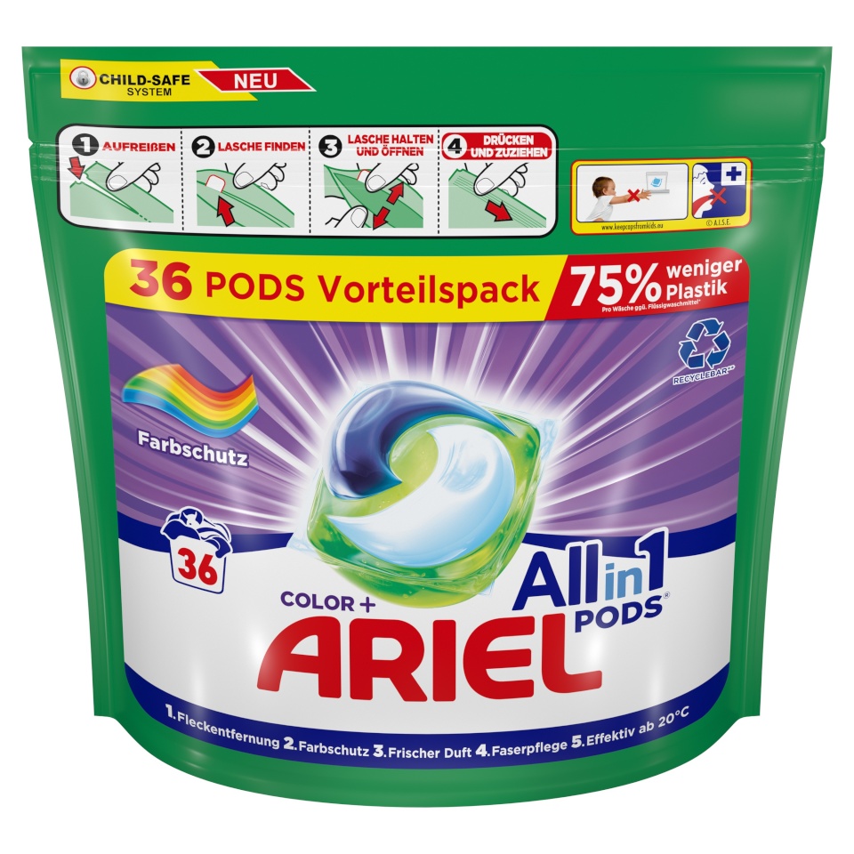 Ariel pesukapslid All-in-1 Colour Pods, 36tk