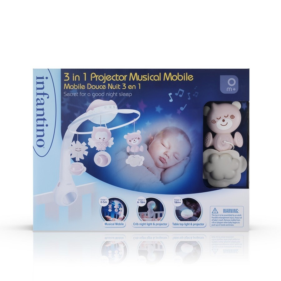 B-kids Infantino Music box 3in1 Powder roosa