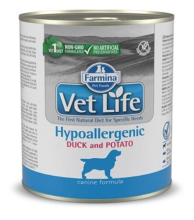 Farmina koeratoit Vet Life Diet Dog Hypoallergenic Duck & Potatos- wet Dog Food- 300g