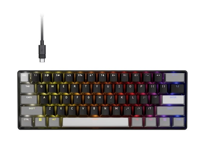 Corsair klaviatuur Gaming Keyboard Clipper Pro Mini 60 Core must