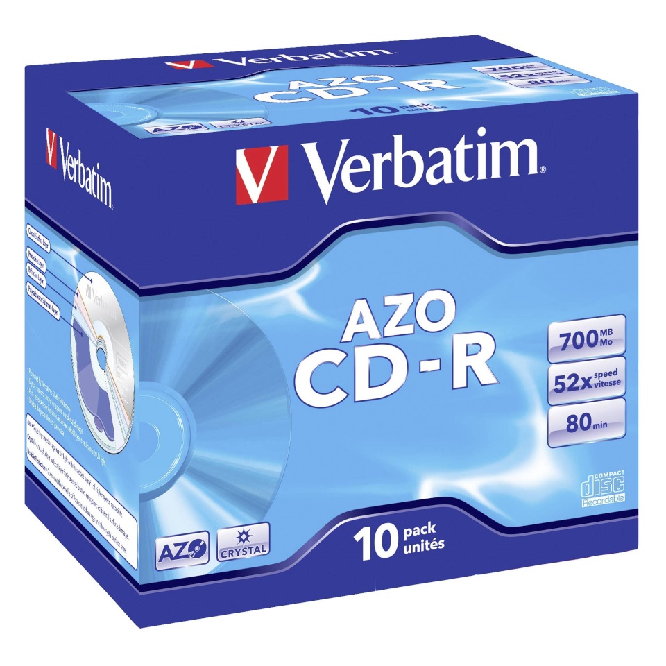 Verbatim toorikud 10tk Data Life plus CD-R 80 / 700MB, 52x Speed JC