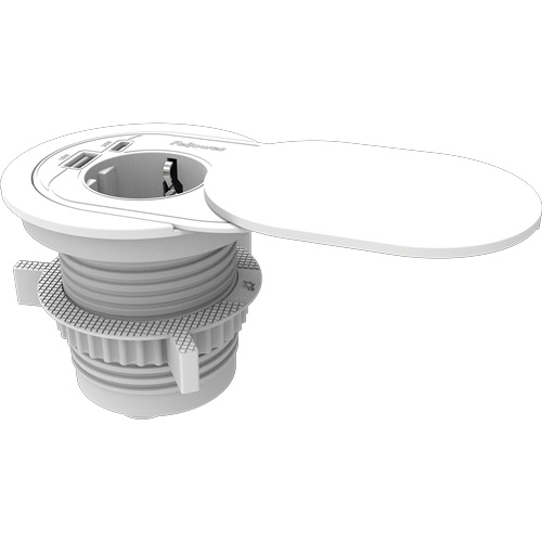 Fellowes pikendusjuhe Einbausteckdose Schreibtisch 230V USB-A,USB-C valge