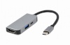 GEMBIRD A-CM-COMBO3-02 USB-C 3-in-1 multi-port adapter (USB port + HDMI + PD), hõbedane