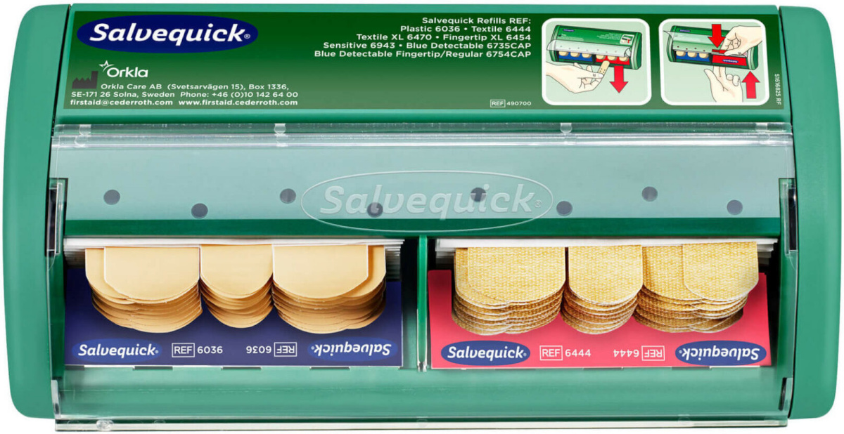 Salvequick plaastri jaotur Patch Dispenser, roheline