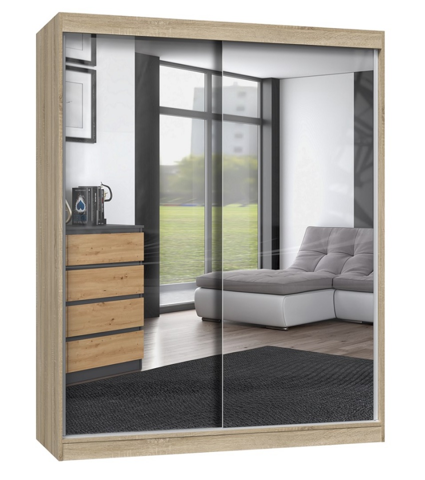 Top E Shop riidekapp IGA 160 SON A KPL bedroom wardrobe/closet 7 shelves 2 doors Sonoma oak