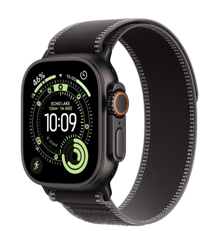 Apple Watch Ultra 3 GPS + Cellular 49mm Natural Titanium Case with Dark Green Alpine Loop, Large