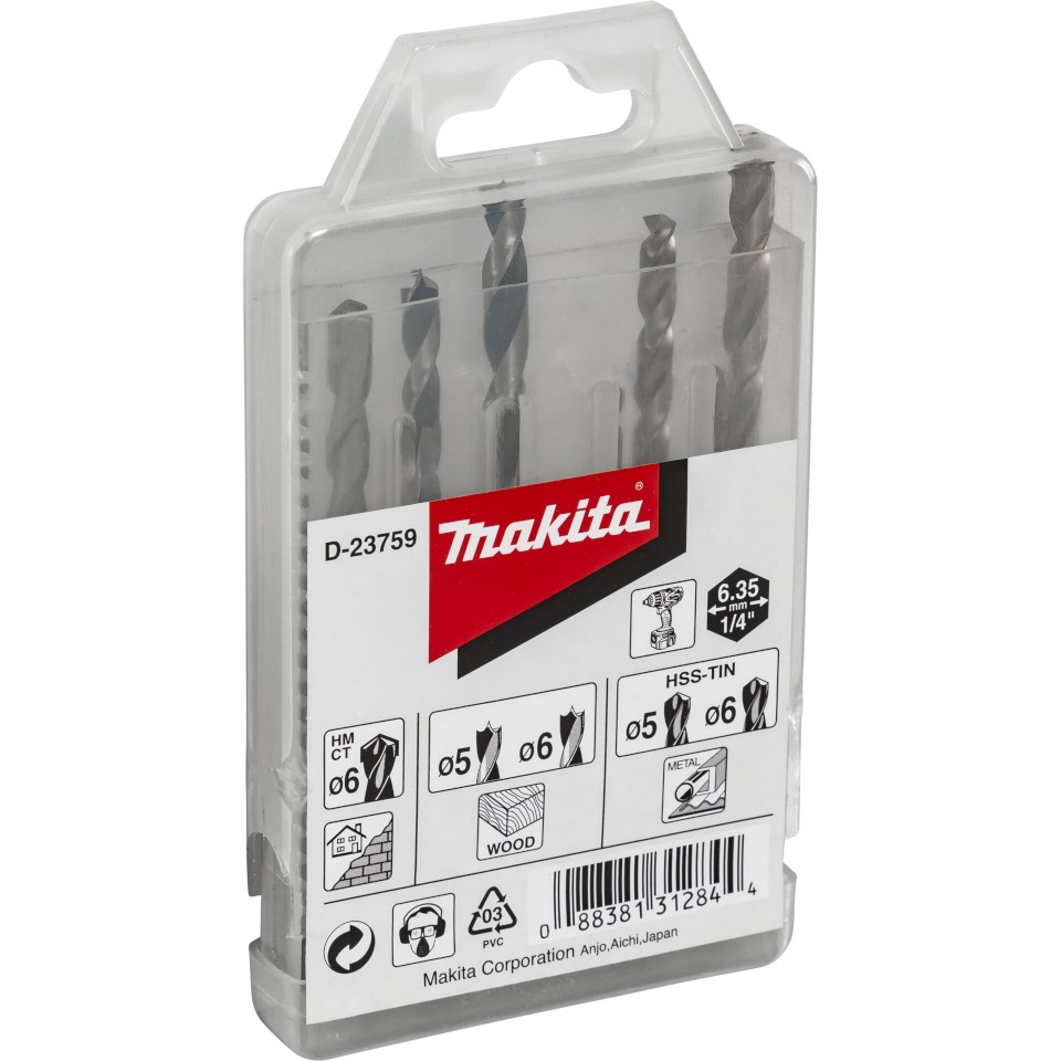 Makita puurikomplekt D-23759 Drill Set 1/4