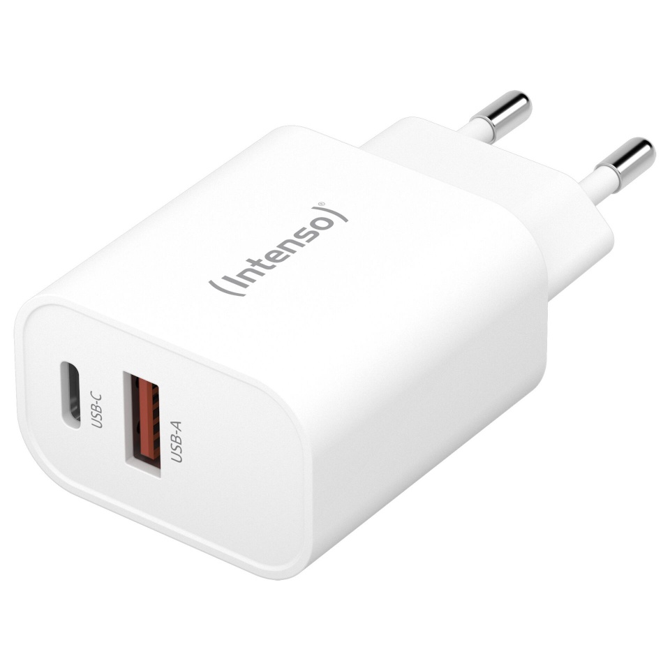 Intenso laadija Power Adapter W30AC 1x USB-A 1x USB-C 30W valge