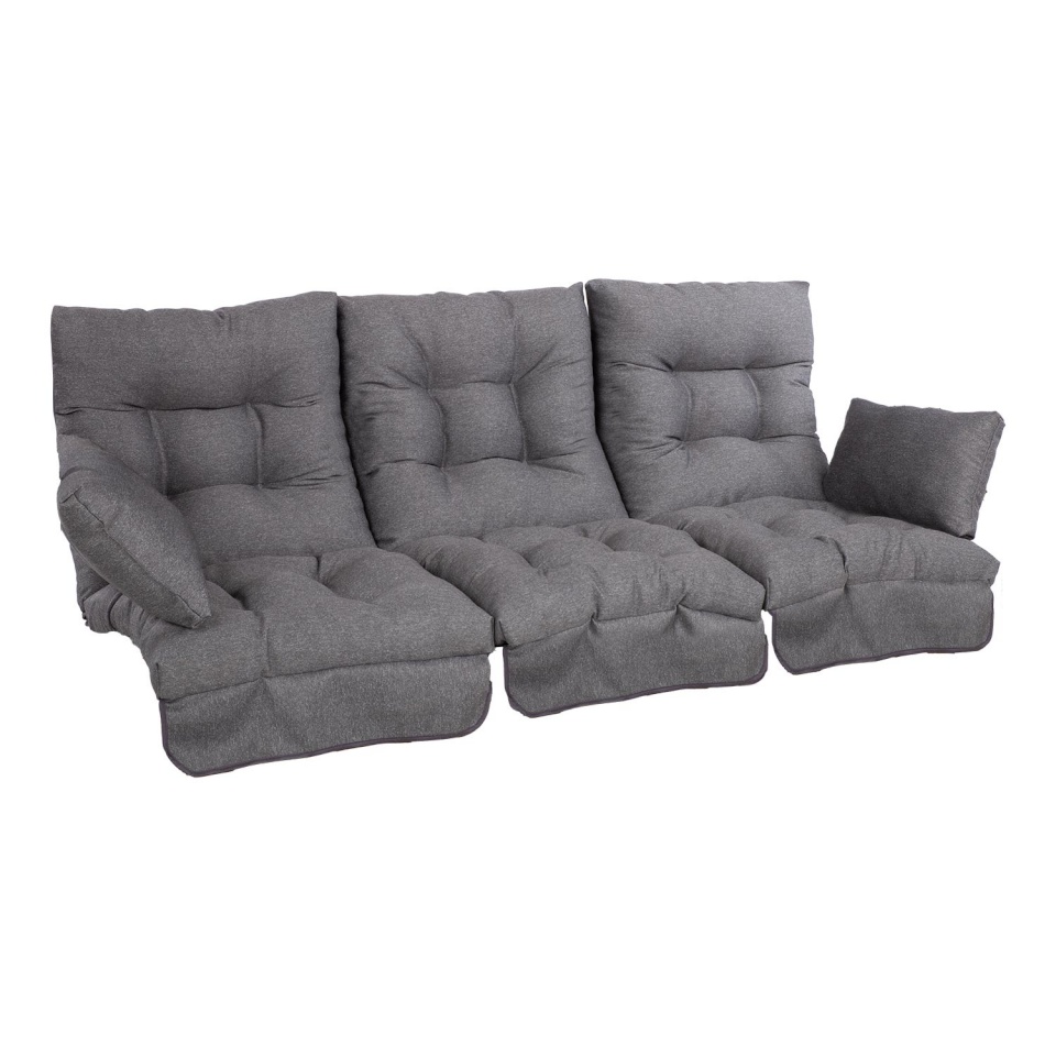 H4Y kiigepadjad ROMA 108x56xH10cm, 3 tk, täidis fiiberkiud, tumehall, kangas 593, 100% polüester