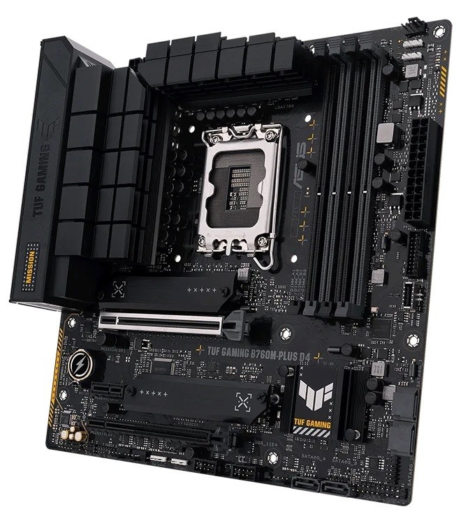 ASUS emaplaat TUF GAMING B760M-PLUS D4 LGA1700, DDR4, mATX