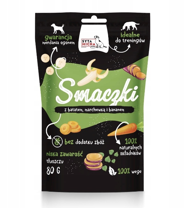 Syta Micha maius koerale Vege Treats with Sweet Potato, Carrot and Banana, 80g