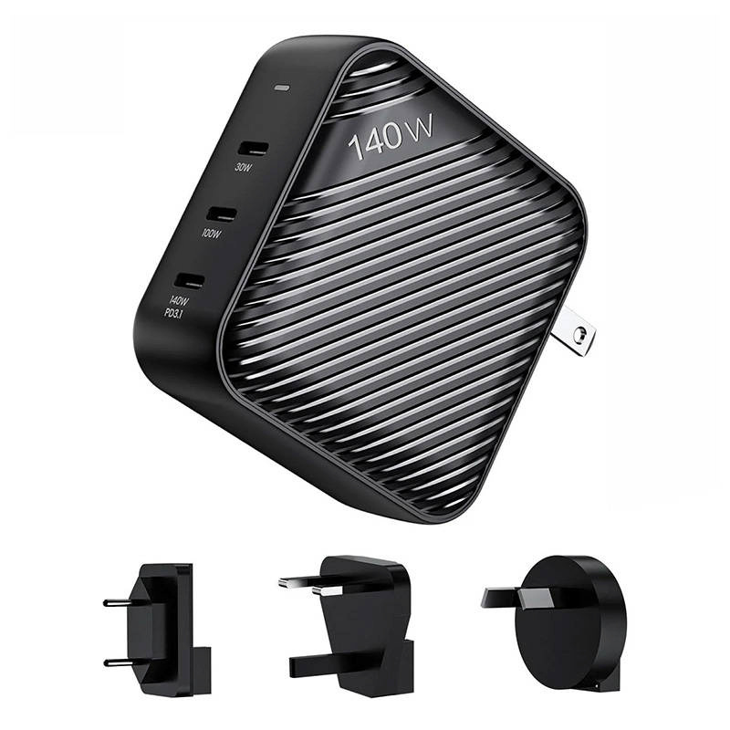 Invzi seinalaadija GanHub 3x USB-C, 140W, EU/UK/AU/US must