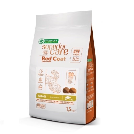 Nature's Protection kuivtoit koerale Superior Care Red Coat Adult Small Breed Grain Free Salmon, 1,5kg