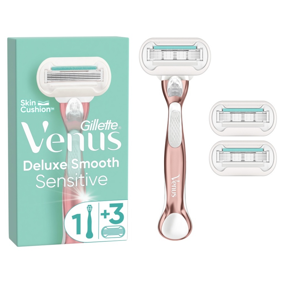 Gillette Venus Pro Smooth Sensitive raseerija, 3 Vahetustera