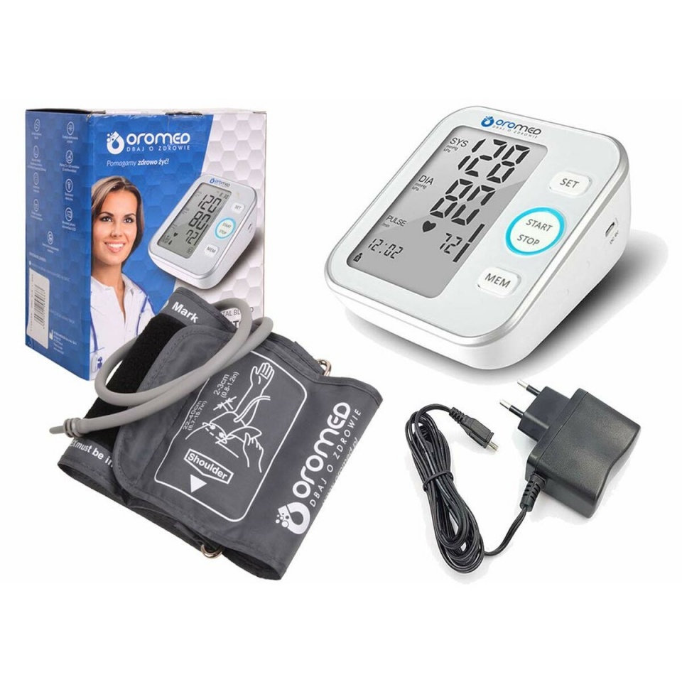 Oromed vererõhumõõtja Oro-N6 Basic Upper Arm Blood Pressure Monitor, valge/hall