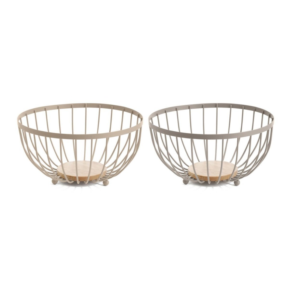 Home Esprit Puuviljakauss beež roosa Metall Kummipuu 25x25x13cm 2 Ühikut