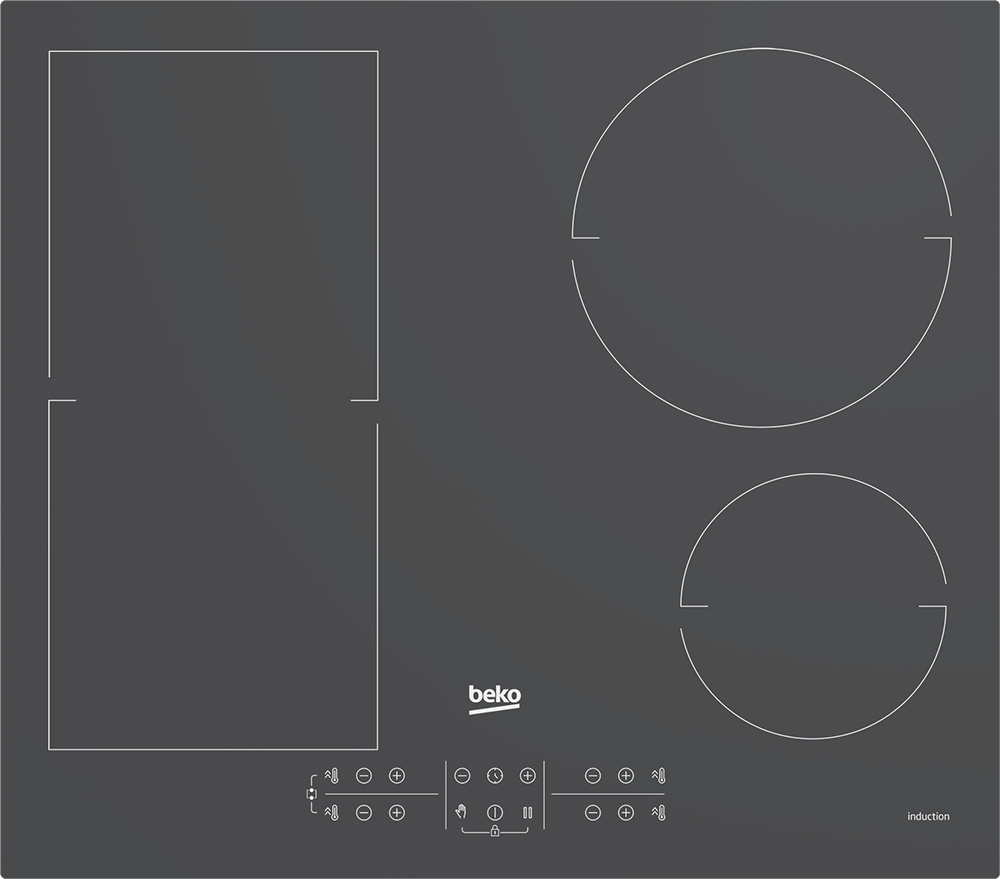 Beko pliidiplaat HII64200FMTZG 4 x Induktsioon, 60cm, tumehall, lõigatud serv