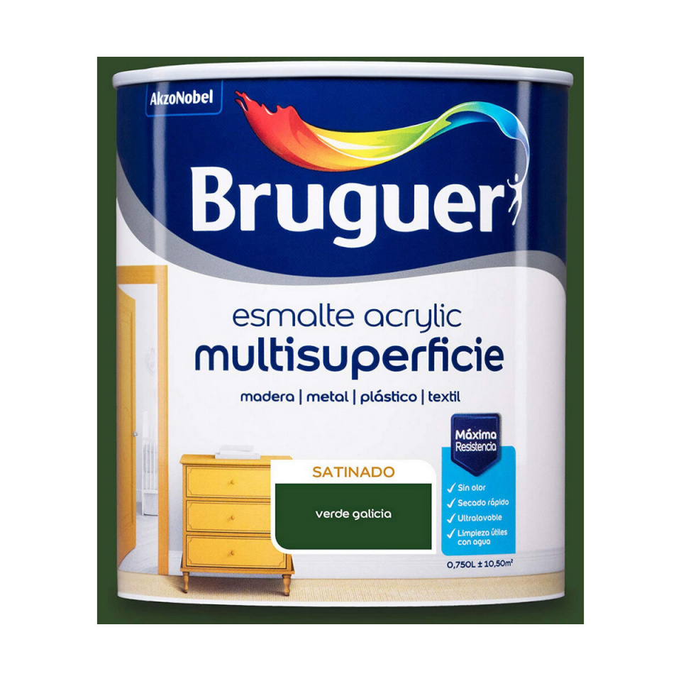 Bruguer Akrüülemail 5057506 Galicia Green 750 ml Satineeritud