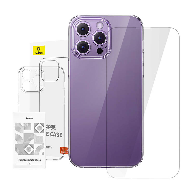 Baseus kaitsekest Clear Case iPhone 14 Pro Max+ tempered glass