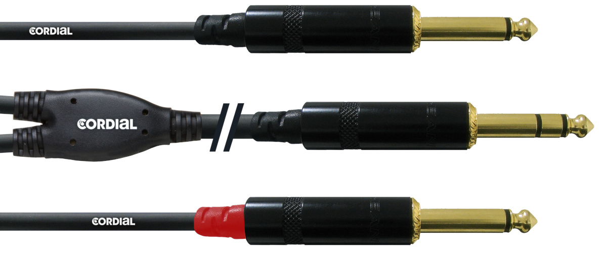 Cordial helikaabel 6,3 mm 2 x 6,3 mm, 6 m