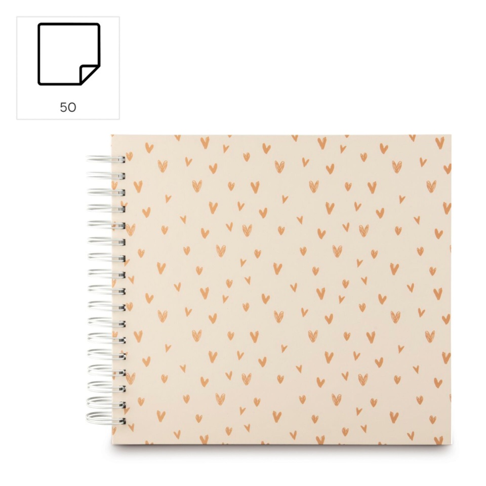 Hama fotoalbum Lovely Spiral beež 28x24 50 lehte valge 7701