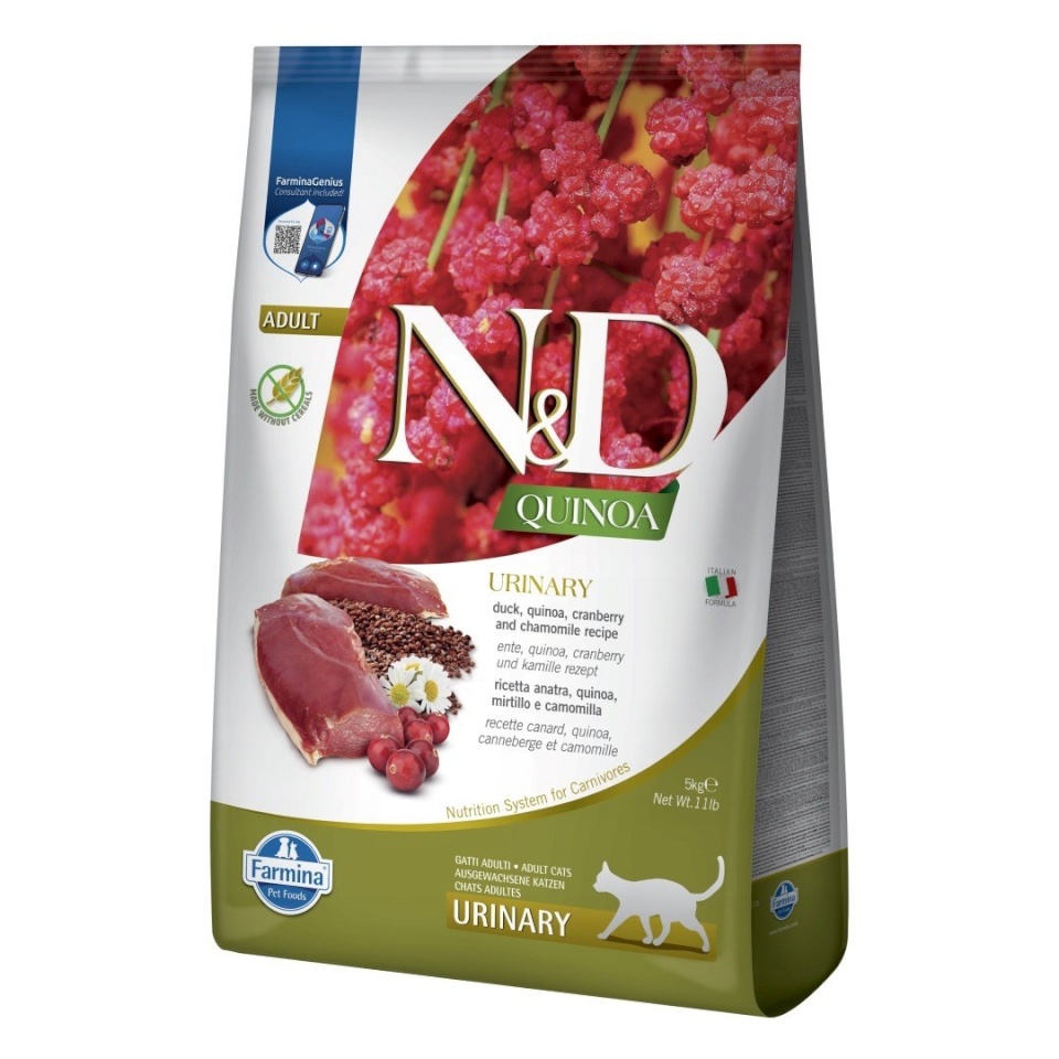 Farmina kuivtoit kassile N&D Quinoa Urinary Duck, 5kg