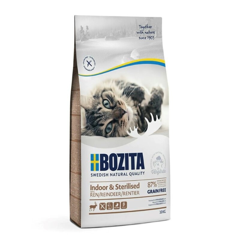 Bozita kuivtoit kassile Indoor & Sterilised Grain Free Reindeer – Dry cat Food– 10kg