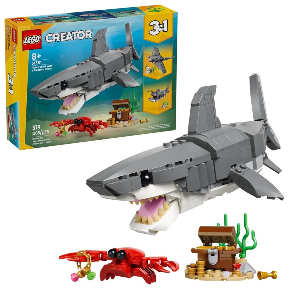 Lego klotsid CREATOR 3 IN 1 31381 Fierce Shark with a Treasure Chest