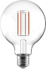 Airam lambipirn LED G95, E27, 3000K, 470lm, läbipaistev