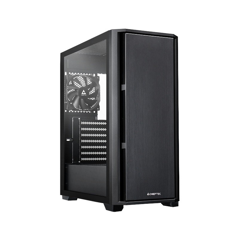 Chieftec korpus PC case AS-02B-TG-OP Midi Tower must