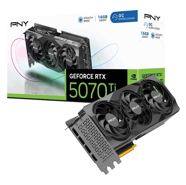 PNY videokaart PNY RTX5070 TI VERTO OC Triple Fan 16GB GDDR7 HDMI 3x DP