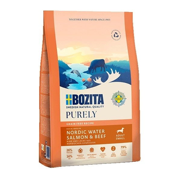 Bozita kuivtoit koerale Purely Adult Small Salmon and beef - Dry Dog Food- 2,5kg