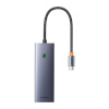 Baseus USB jagaja Hub 5in1 UltraJoy 5-Port ( 3xUSB3.0+RJ45+PD) hall
