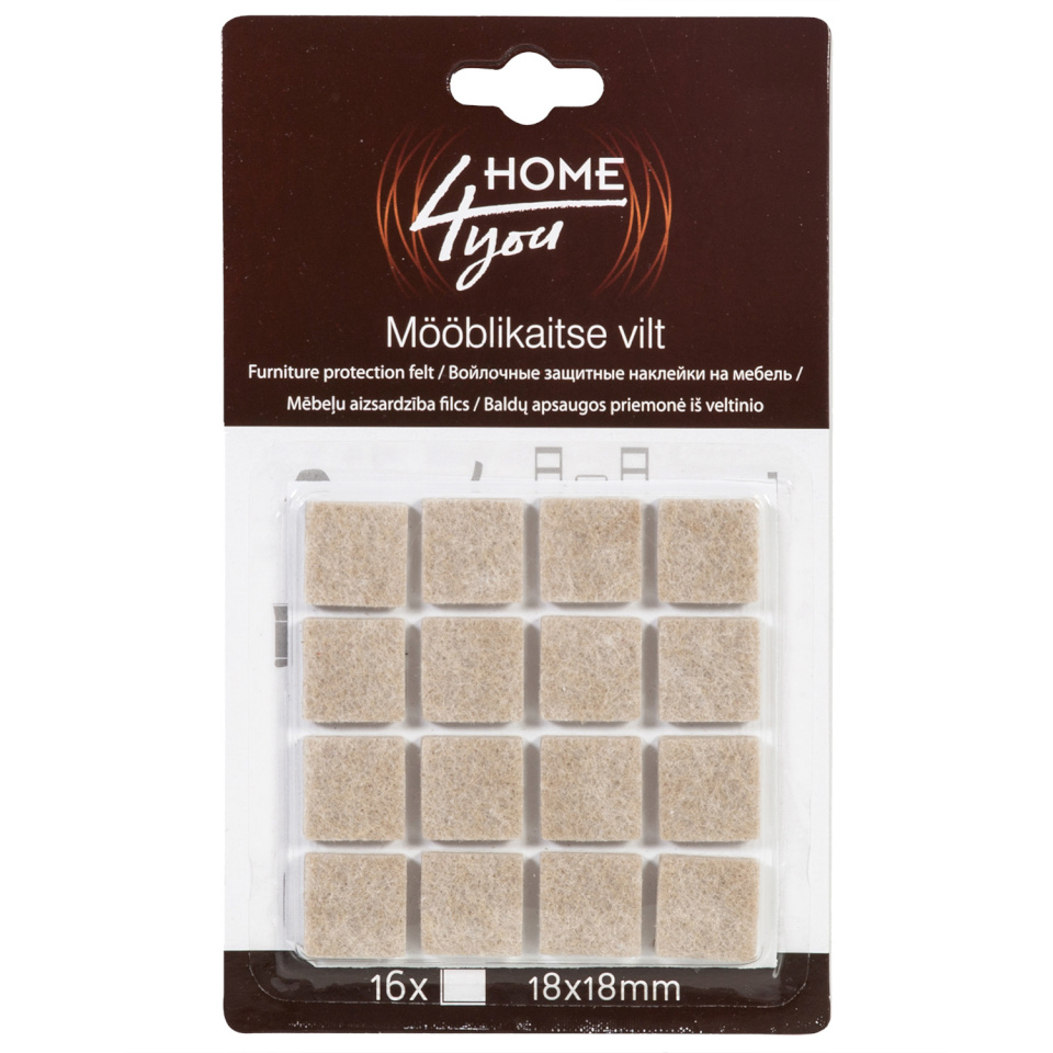 H4Y mööblikaitse vilt, 18x18mm x 16tk, beež