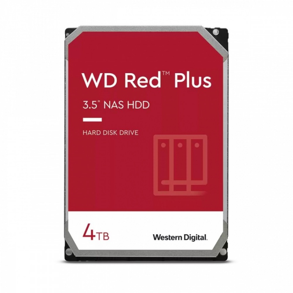 WD kõvaketas Drive 3.5" Red Plus, 4TB, CMR, 256MB/5400RPM