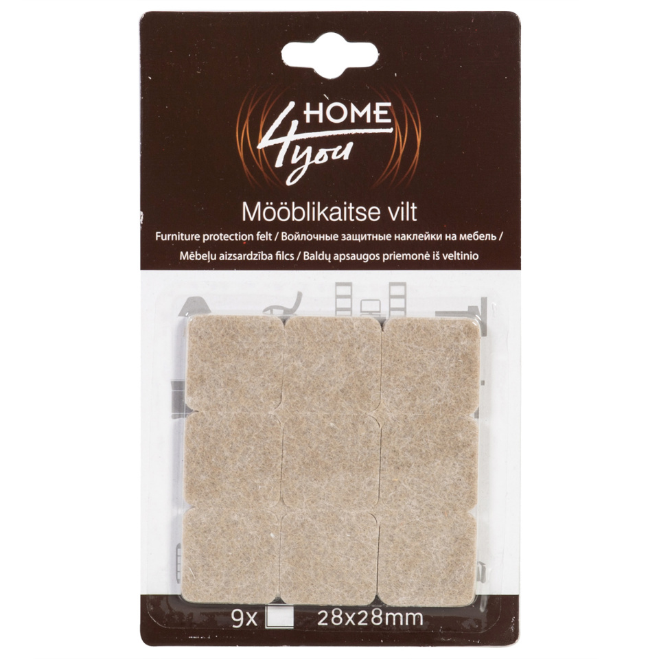 H4Y mööblikaitse vilt, 28x28mm x 9tk, beež