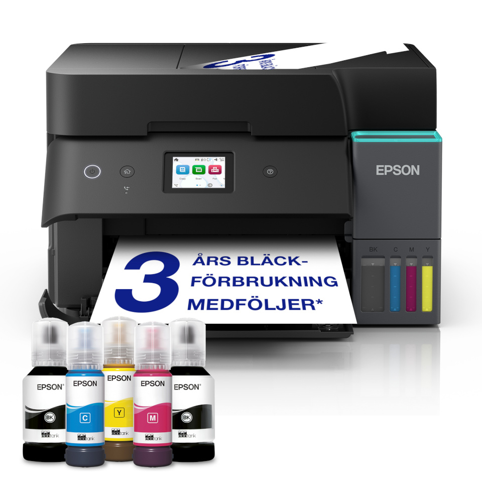 Epson printer EcoTank ET-4955 (must, USB, LAN, WLAN, Scan, Copy; fAX, Duplex (Druck), Duplex (Scan))