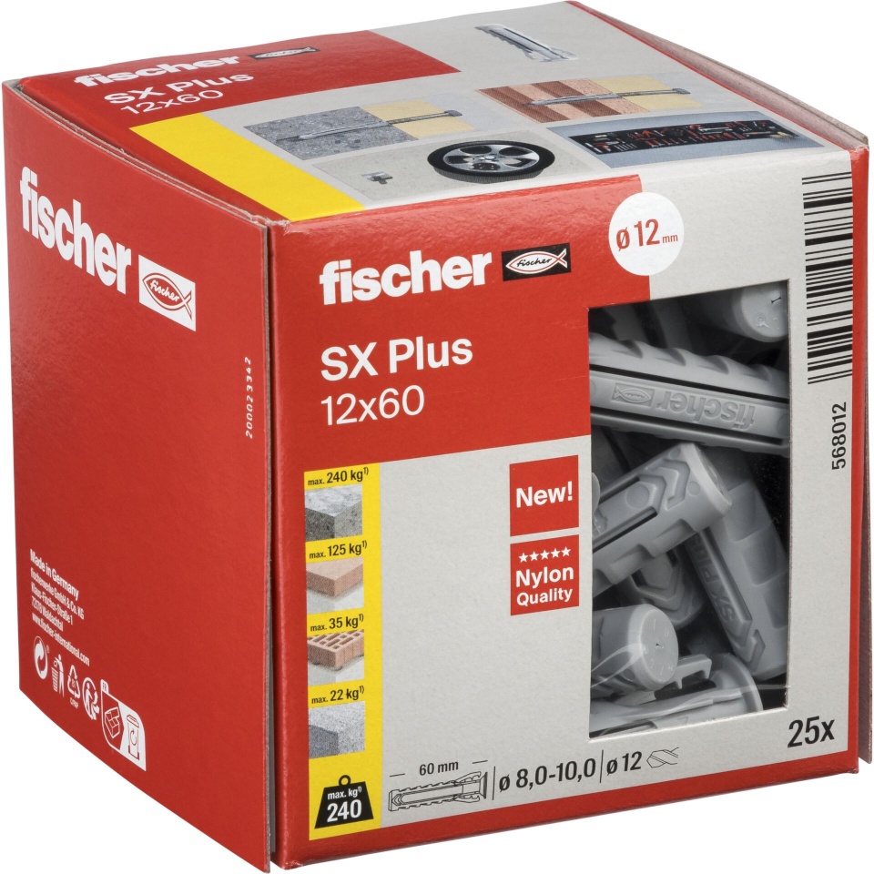 Fischer tüüblid Dübel SX Plus 12x60 25 St.
