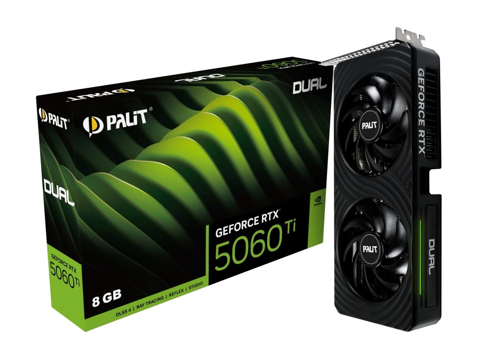 Palit videokaart RTX 5060 TI DUAL 8GB GDDR7 128bit 3xDP HDMI