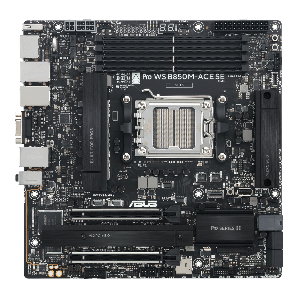 Asus emaplaat PRO WS B850M-ACE SE (AMD,AM5,DDR5,mATX)