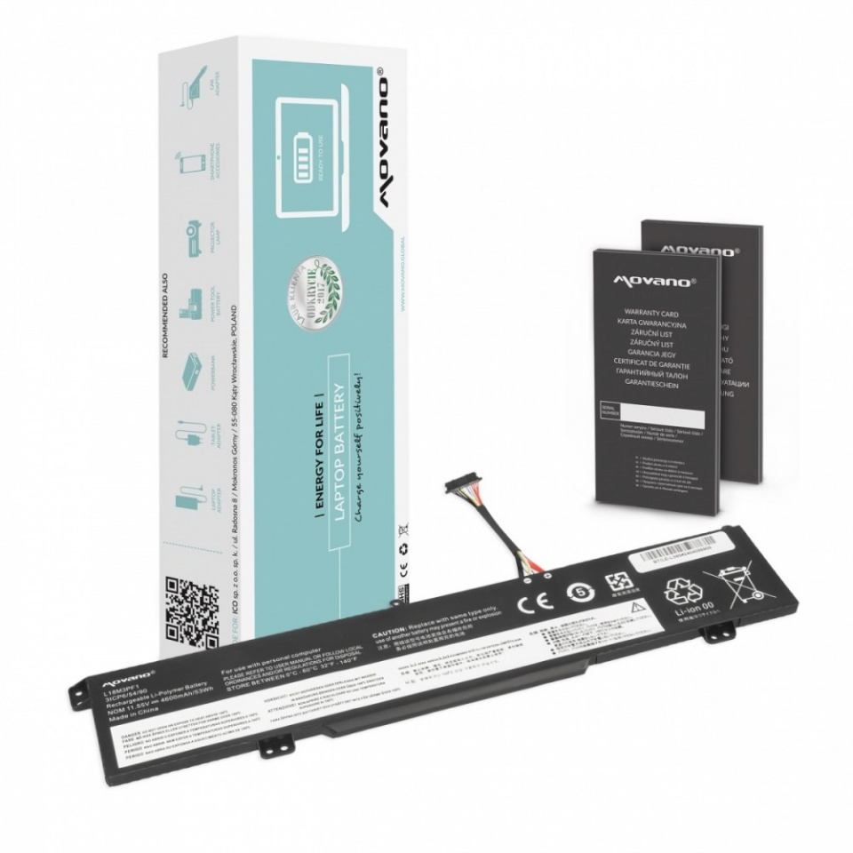Movano sülearvuti aku L18M3PF1 for Lenovo IdeaPad L340-15IRH L340-17IRH - 4600 mAh (53 Wh)