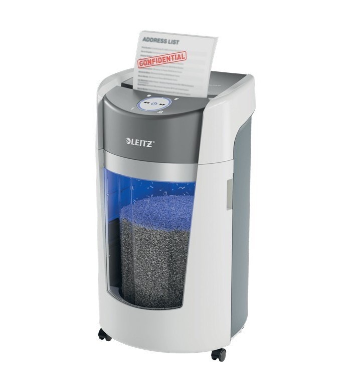LEITZ paberipurustaja Shredder IQ OptiMax Office 550, 35 L, P-5, 2x15 shreds, Automatic Start/Stop, Reverse function, Rotating container - 33% larger capacity for shreds.