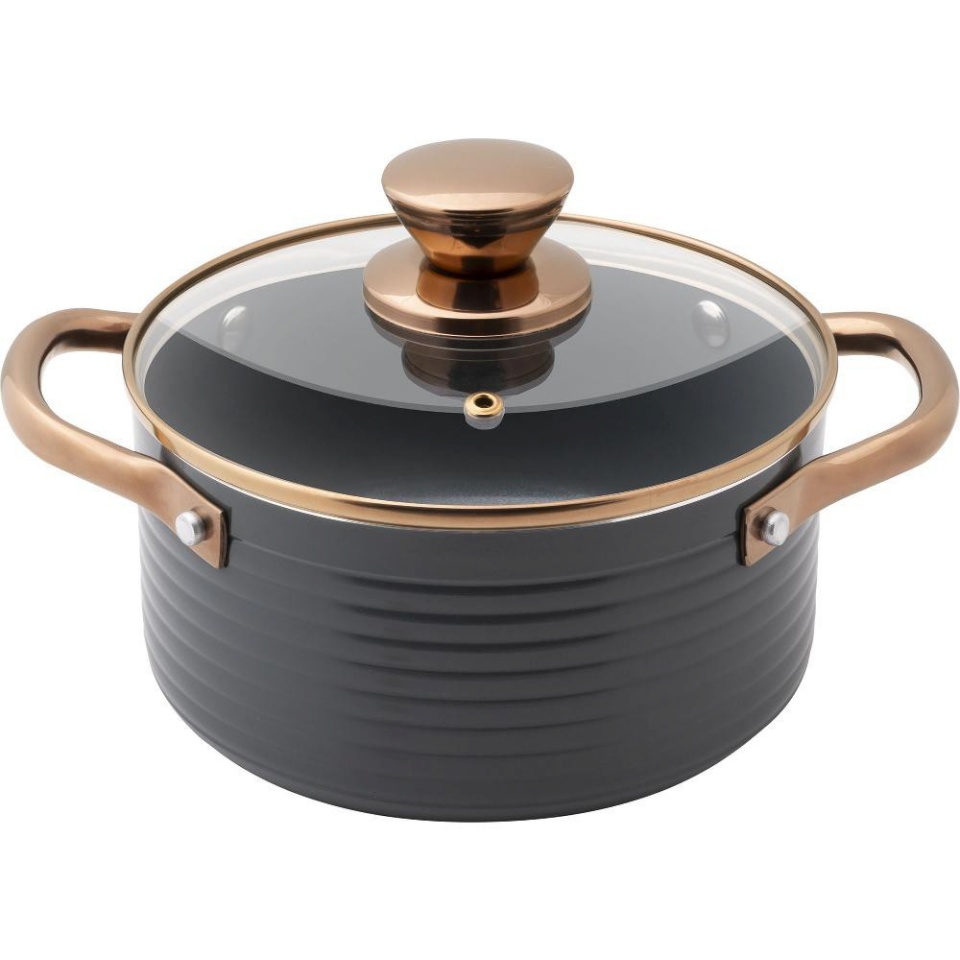Lamart pott klaaskaanega LT1239 Orro Pot with a Glass Lid, 18cm, 1,9L, must