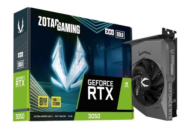 Zotac videokaart RTX 3050 ECO SOLO 8GB GDDR6 HDMI 3x DP