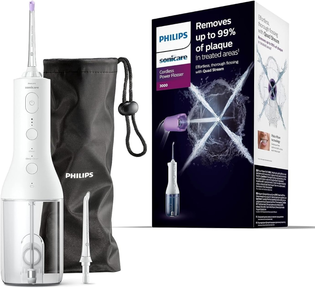 Philips hambavahede puhastaja HX3826/31 Series 3000 Sonicare Cordless Power Flosser, valge 