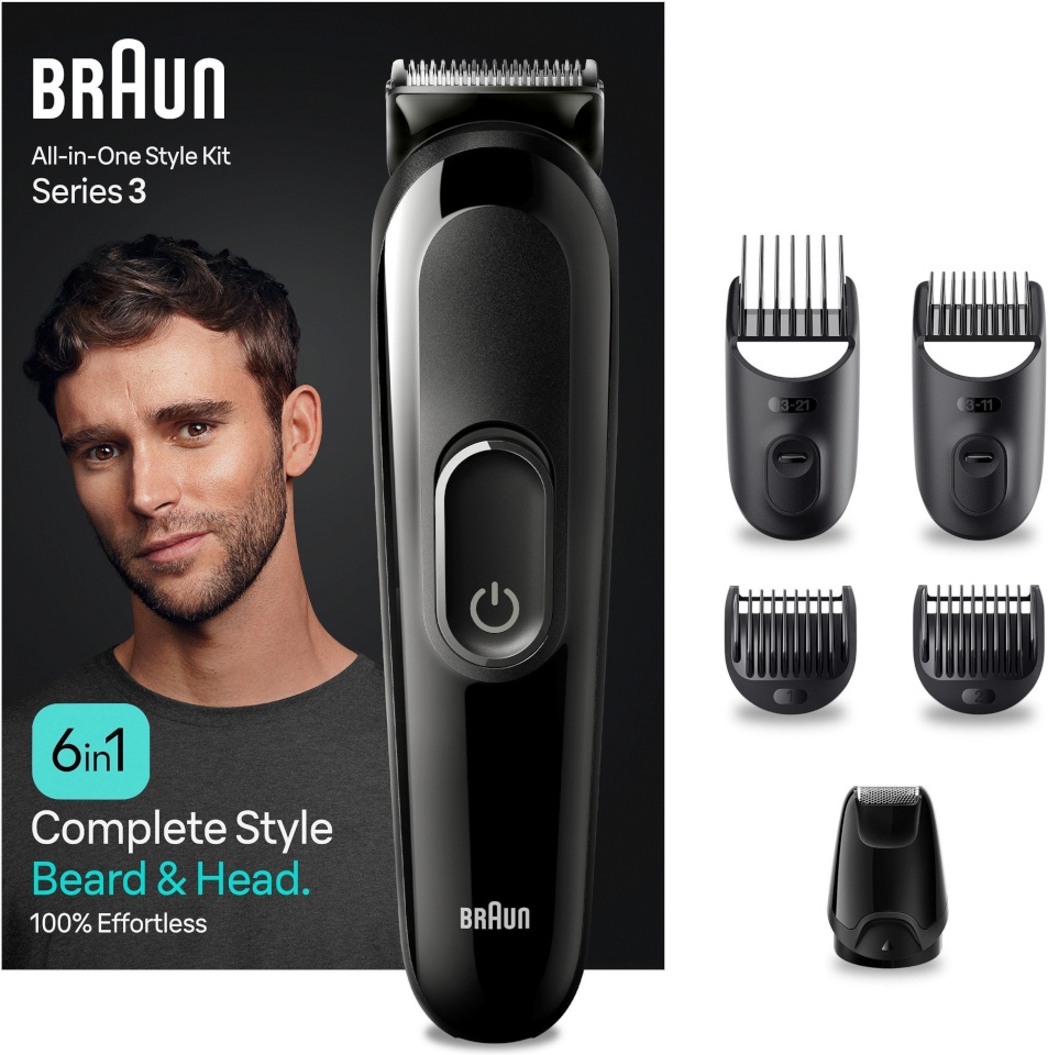 Braun habemepiiraja All in One Series 3 MGK3410 6-in-1 Beard and Hair Trimmer, must