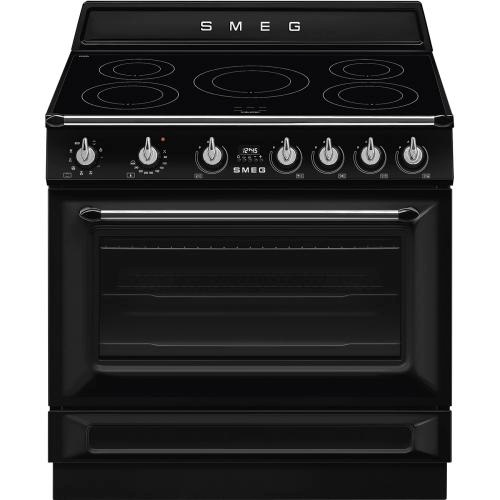 Smeg induktsioon TR90IMBL , Portofino, 5 x induktsioon, elektriahi, 90 cm, aurupuhastus, must