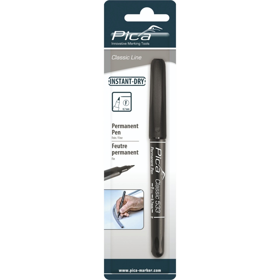 Pica marker Permanent Pen, 0,7mm must / Retail Packaging
